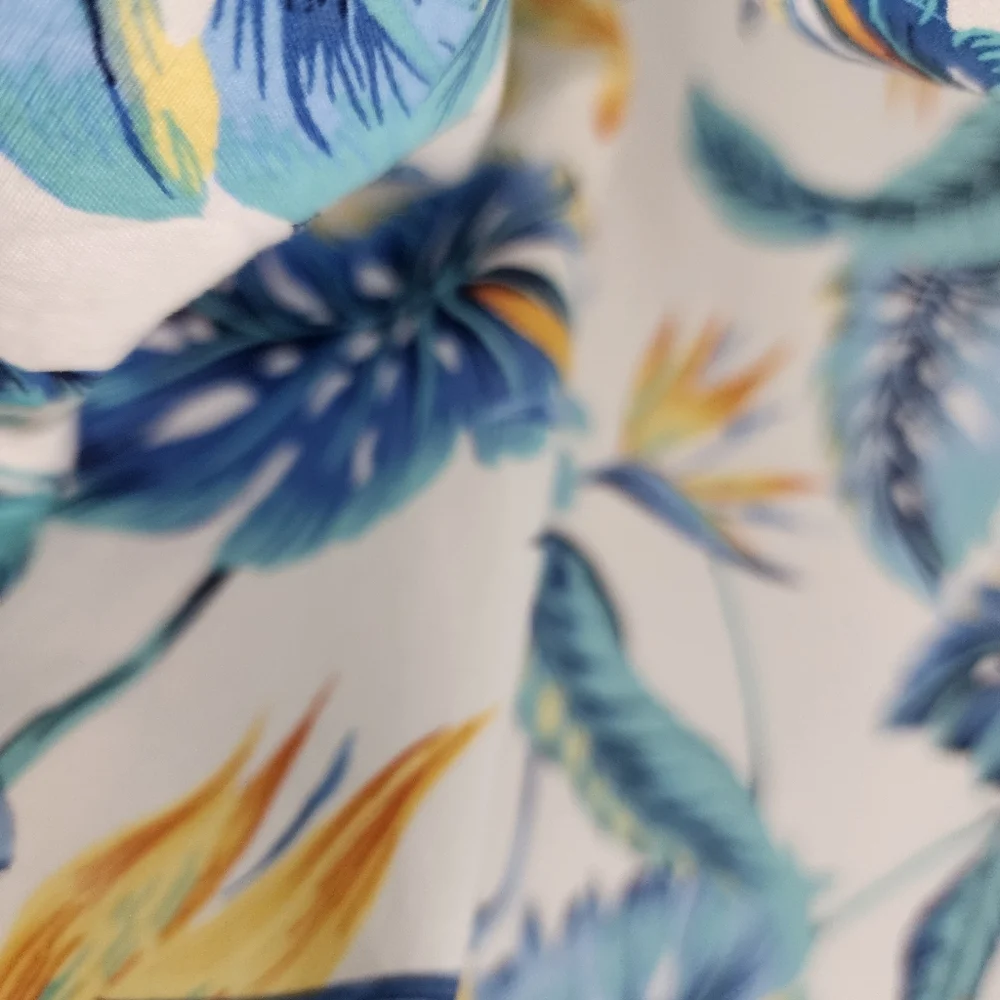American Eagle Tropical Blue Floral Men's Shirt‎ XXL